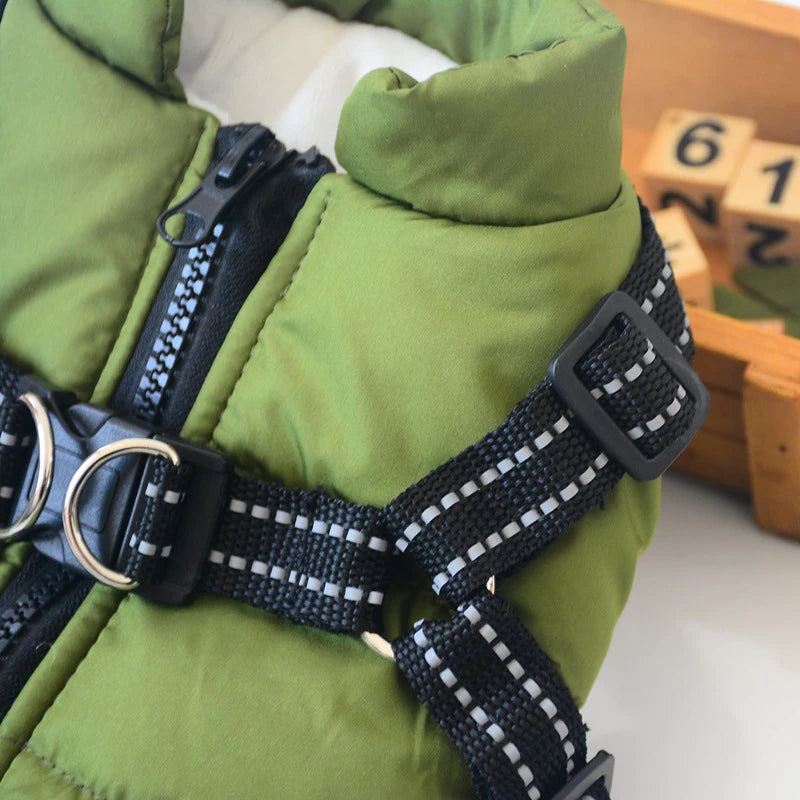 Pet Dog Jacket With Harness - Waterproof Outdoor Dog Coat