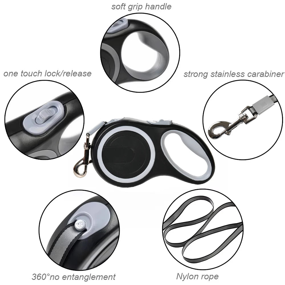 Retractable Dog Leash - Roulette Collar for Small Big Dog