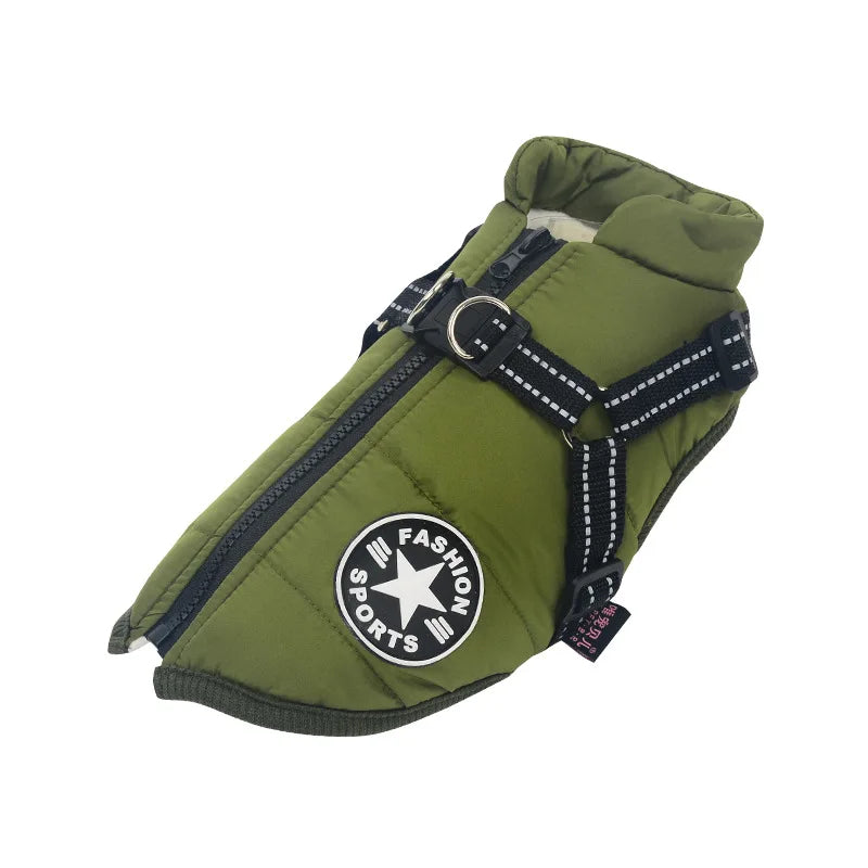 Pet Dog Jacket With Harness - Waterproof Outdoor Dog Coat