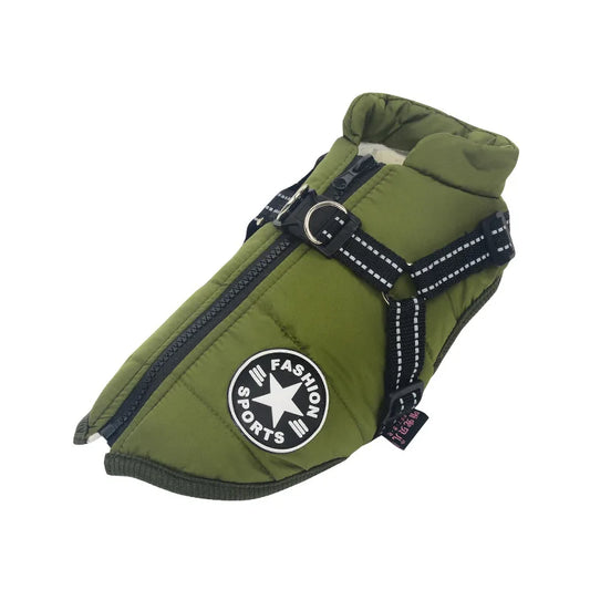 Pet Dog Jacket With Harness - Waterproof Outdoor Dog Coat