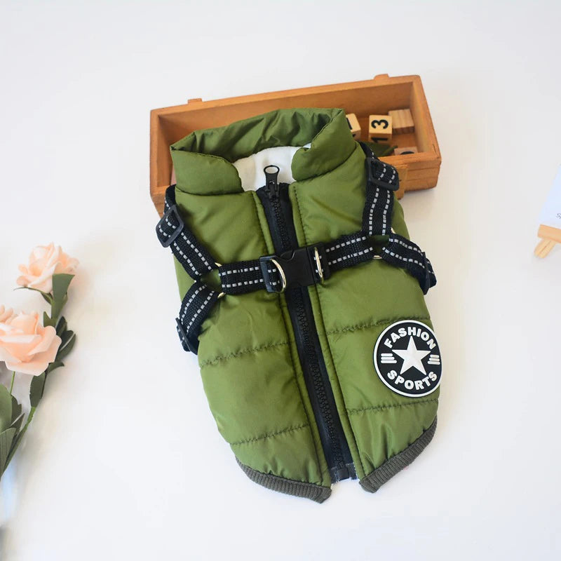 Pet Dog Jacket With Harness - Waterproof Outdoor Dog Coat