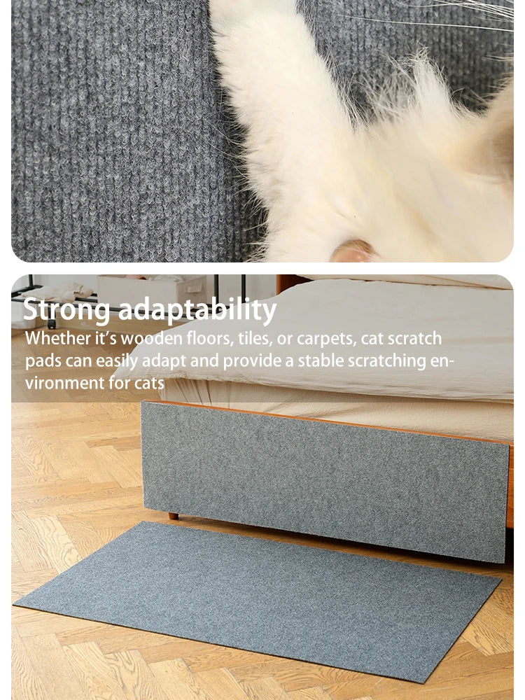 Trimmable Self-Adhesive Cat Scratch Mat – Protect Your Furniture and Walls