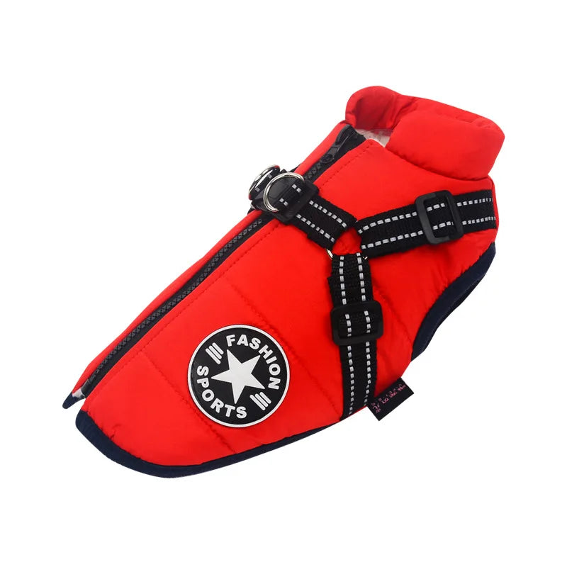 Pet Dog Jacket With Harness - Waterproof Outdoor Dog Coat