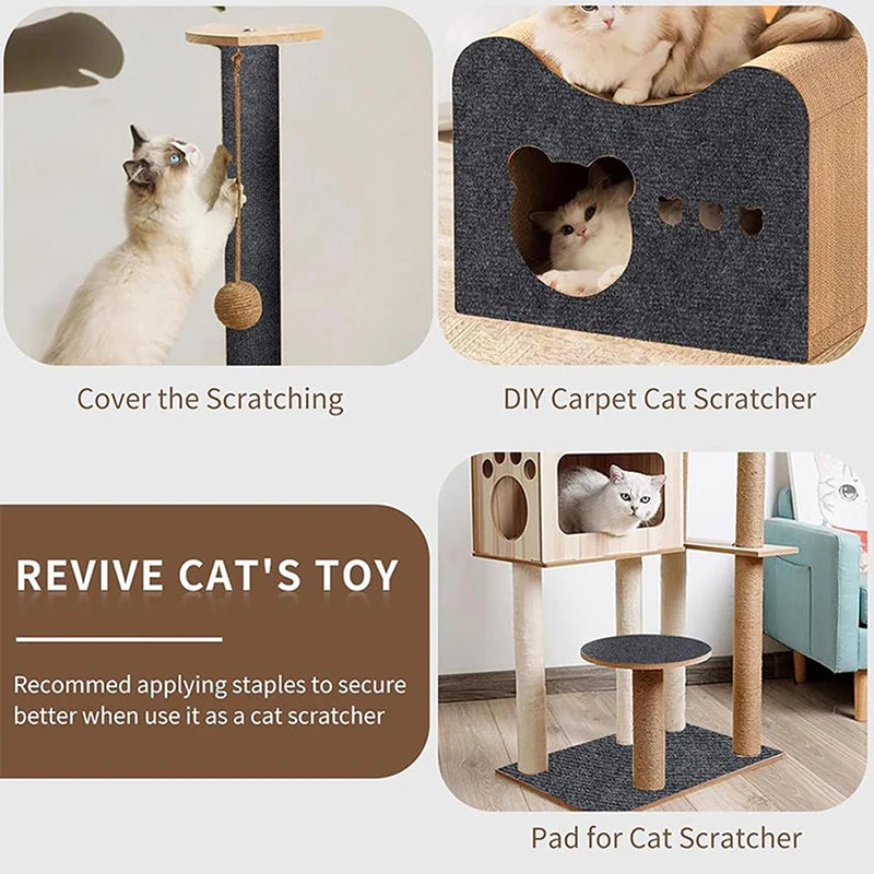 Trimmable Self-Adhesive Cat Scratch Mat – Protect Your Furniture and Walls