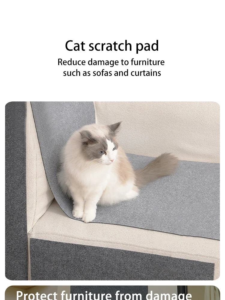 Trimmable Self-Adhesive Cat Scratch Mat – Protect Your Furniture and Walls