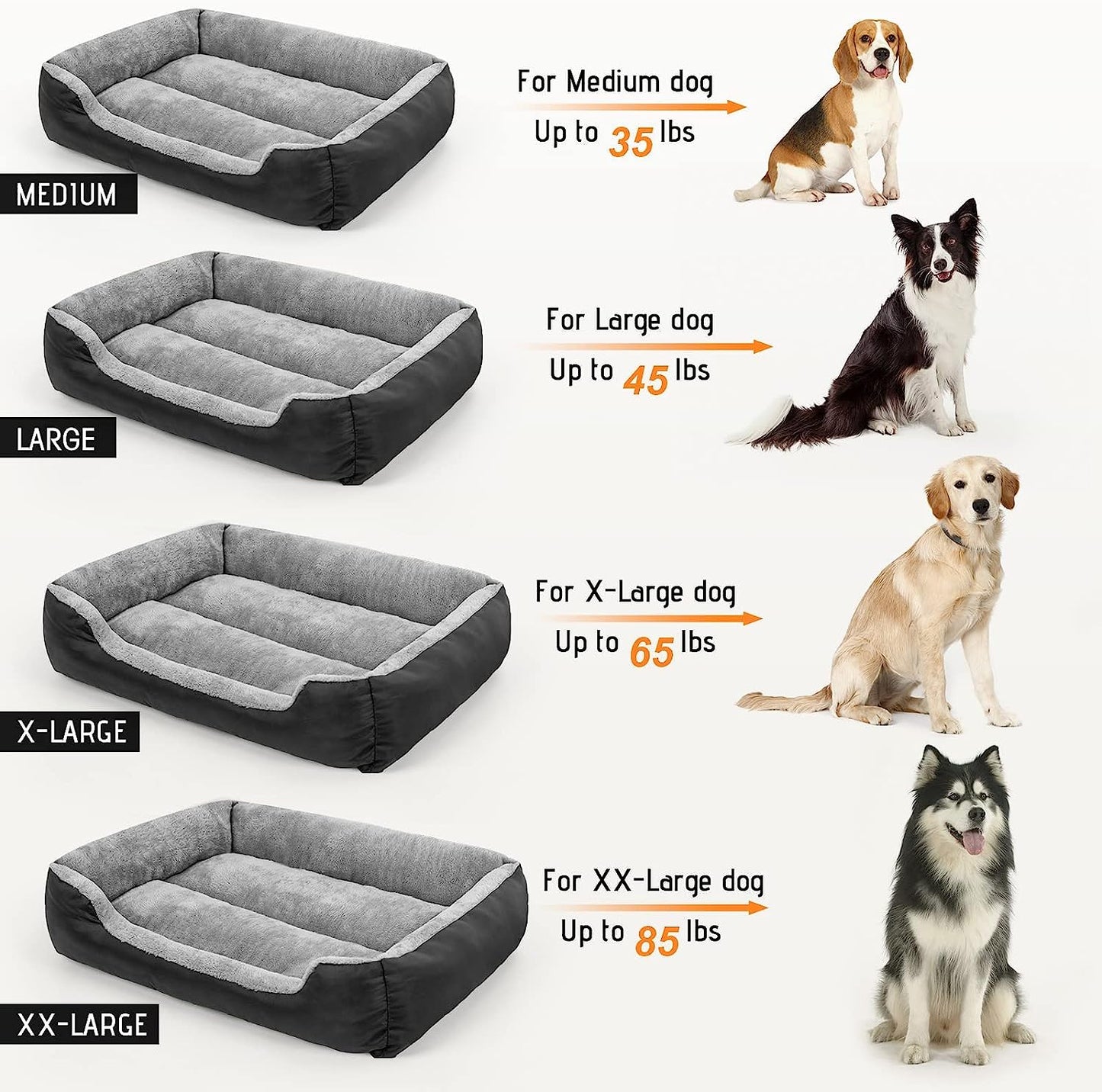 Dog Beds for Large Dogs - Washable Pet Bed Mattress