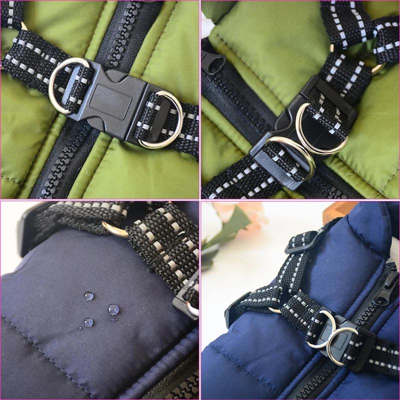 Pet Dog Jacket With Harness - Waterproof Outdoor Dog Coat