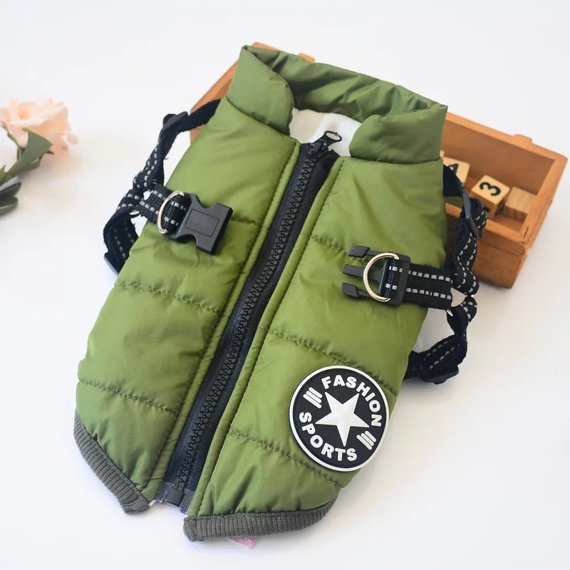 Pet Dog Jacket With Harness - Waterproof Outdoor Dog Coat