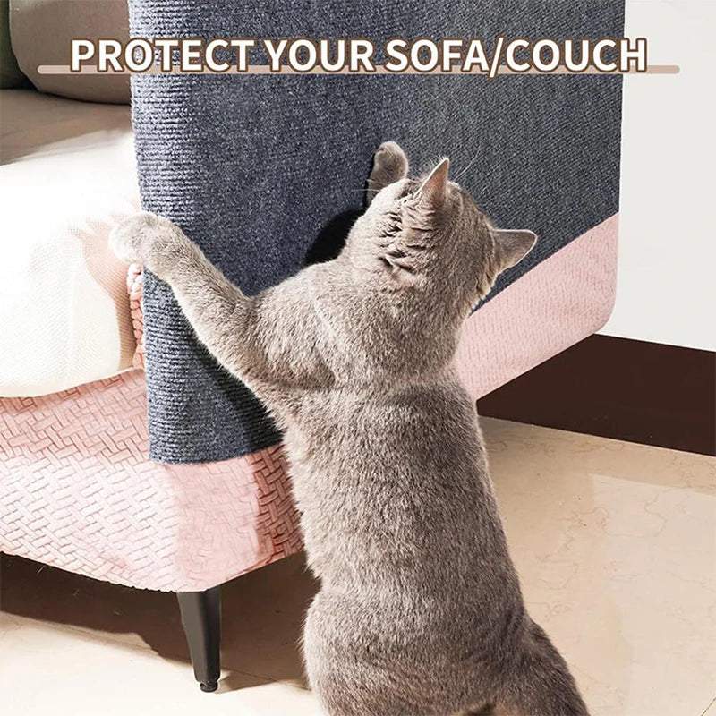 Trimmable Self-Adhesive Cat Scratch Mat – Protect Your Furniture and Walls
